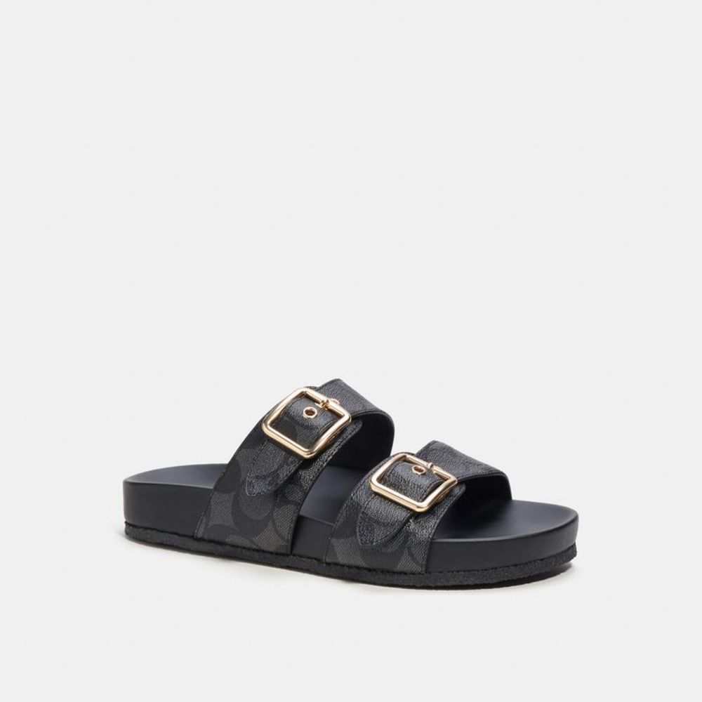 NWT Coach Outlet Allanah Sandal In Signature Canvas - Picture 1 of 6